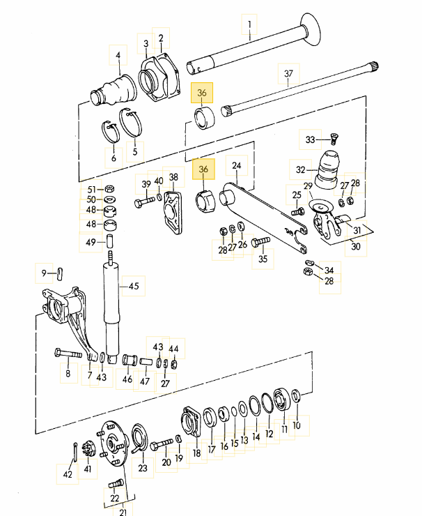 Rear Torsion Bar Suspension Housing Bush - Bushing with Ears (Ribbed) (Red) - 356BT6, 356C - Image 2