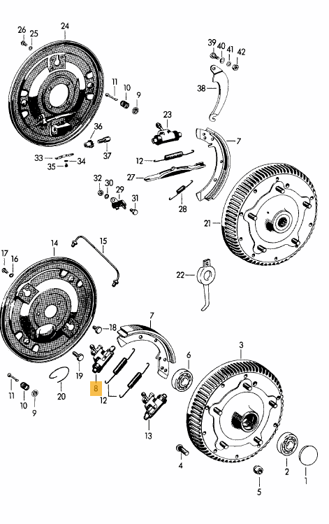 Wheel Brake Cylinder, (ATE) Front Upper Right or Front Lower Left - 356, 356A, 356B - Image 2