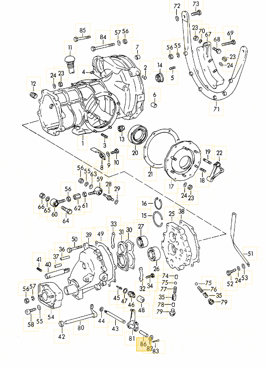 Pedal / Accelerator, Bell Crank Bushings, (nylon) - 356B, 356C - Image 2