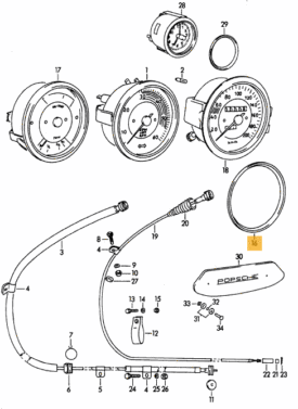 Instrument Gauge Rubber base Seal Ring to Dash (95mm) - all 356 - Image 2