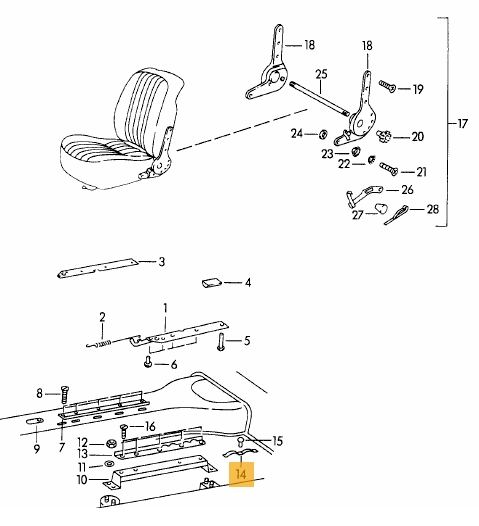 Seat Rail Spring (Lower, offset Hole) - 356, 356A, 356BT5 - Image 2