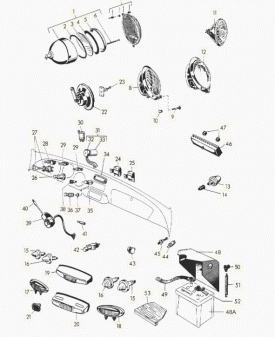 Indicator / Rear Light, Beehive Bezel, Hardware Kit - 356, 356A - Image 2