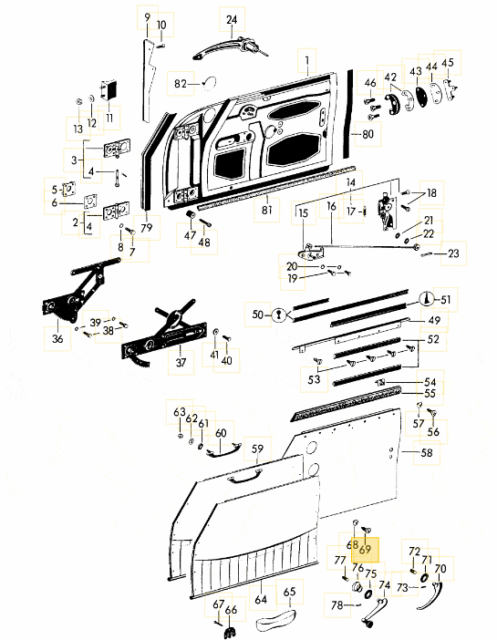 Door Panel / Card, Screw and Washer Hardware Kit - 356A 356B 356C - Image 2