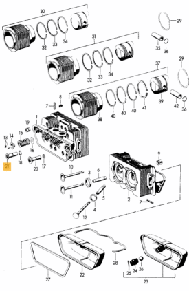 Cylinder Head Long Nut (used)- 356, 356A 356B with early type heads. - Image 2