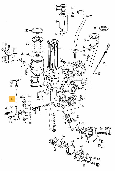 Oil Filter Inlet Hose (Steel Braided with Orange Trace) - 356A, 356B, 356C - Image 2