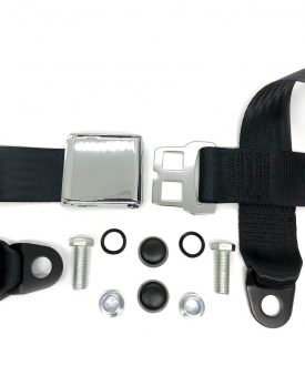 Lap Belt (Black) with Chrome Lift Lever & Mounting Hardware