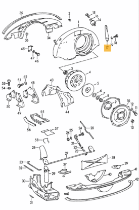 Fan Housing / Accelerator / Throttle Linkage Bracket Arm (used) - 356B, 356C - Image 2