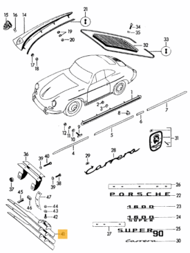 Horn Grille, Below the Bumper, (Right) -  356B, 356C - Image 2