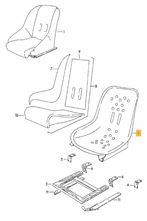 Speedster Seat, Steel - (Simonsen Panel) - all 356 - Image 6