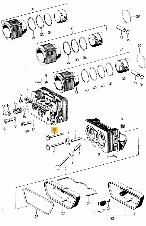 Valve, Inlet / Intake - 356A, 356B - PRS 356 - Porsche 356 Parts and ...
