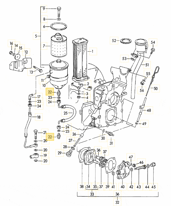Oil Filter Canister & Engine Case, Oil Line Threaded Socket - 356A, 356B, 356C - Image 6