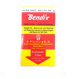 Decal / Sticker, Bendix for early 911 Electric Fuel Pump