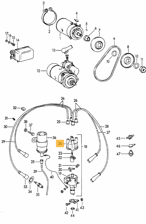 Distributor Cap (Bremi, Brown) for Cast Iron Distributor Br18, 022- & 031 - Image 2