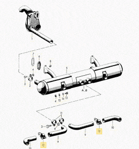 Exhaust Clamp (43mm) with Bracket (Stainless Steel) - 356B, 356C - Image 2