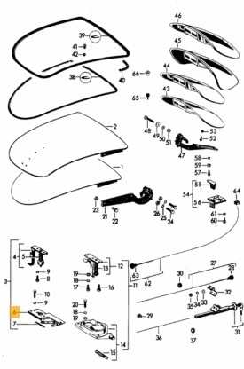 Bonnet / Hood, Lock / latch / Catch, Mechanism Lower - 356A, 356B - Image 2