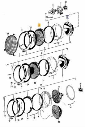 Headlight Lens RHD Bosch - Yellow - all 356 - Image 2