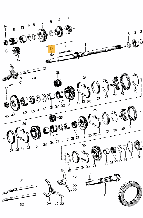 Gearbox / Transmission, Drive or Pinion Shaft key (12mm) - 356A, 356B, 356C - Image 2