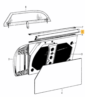 Speedster Door Capping Interior top (Right) with Ferrules for Side Screen - Image 2