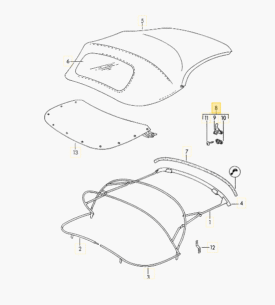 Convertible Top Latch / Catch - Speedster, - Image 2