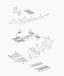 Floor Mat Rubber, Rear Seat (Left & Right)  - 356, 356A, 356B T5 - Image 4