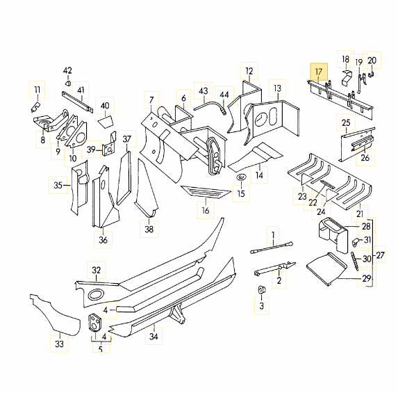 Panel, Lower Battery Compartment Wall - 356, 356A - Image 3