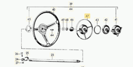 Steering wheel, Deluxe Horn Ring (Used Original) - 356B, 356C - Image 6