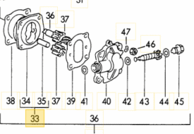 Oil Pump (Small) Housing with Gears & Shafts (Used Original) - 356A - Image 5