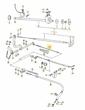 Brake, Emergency / Hand / Parking, Cable, Front (Lower) - 356A, 356B, 356C - Image 2