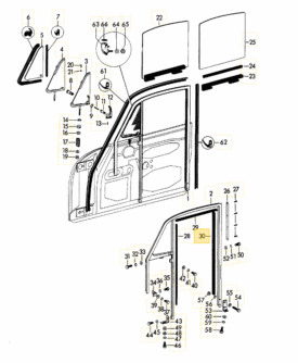 Window Channel, (Upper & Rear) Felt Seal for Door Drop Glass - 356A, 356B, 356C - Image 2