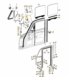 Door Seal on Coupe Body, (Double Bubble) RIGHT - 356BT6, 356C - Image 2