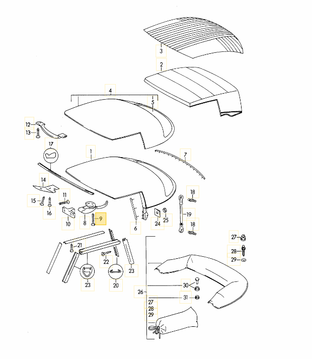Convertible Top Latch Stainless Screw Set / Hardware Kit - 356A 356B 356C - Image 2