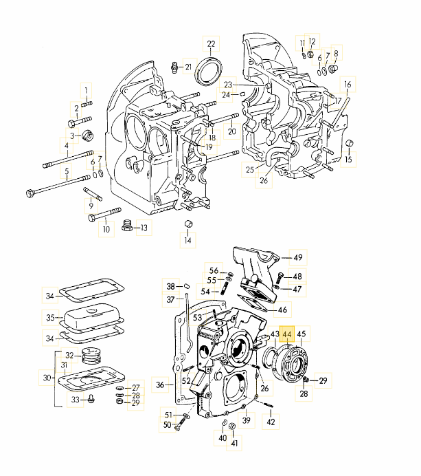 Engine Gasket, Crankcase Housing Front seal - 356 T1 - Image 2