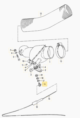 Heater Valve Cable Screw with Washers & Nut - 356BT6, 356C - Image 4