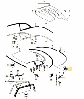 Hardtop Rubber Seal (Rear) - 356AT2, 356B, 356C - Image 2