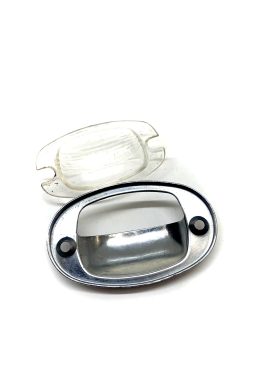 Number Plate Light Chrome Bezel with Hella K12844 Lens (Used Original) - 356B, 356C - Image 3