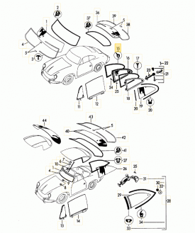 Window, (Rear Quarter D) Seal on Body (LEFT) - all 356 Coupe - Image 4