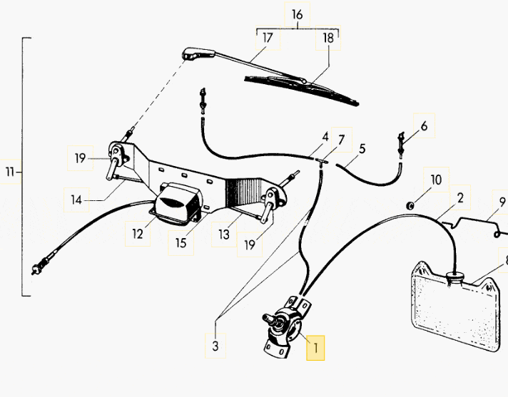 Windscreen Washer Foot Pump & Bracket (SWF) (Used Original) - 356, 356AT1 - Image 5