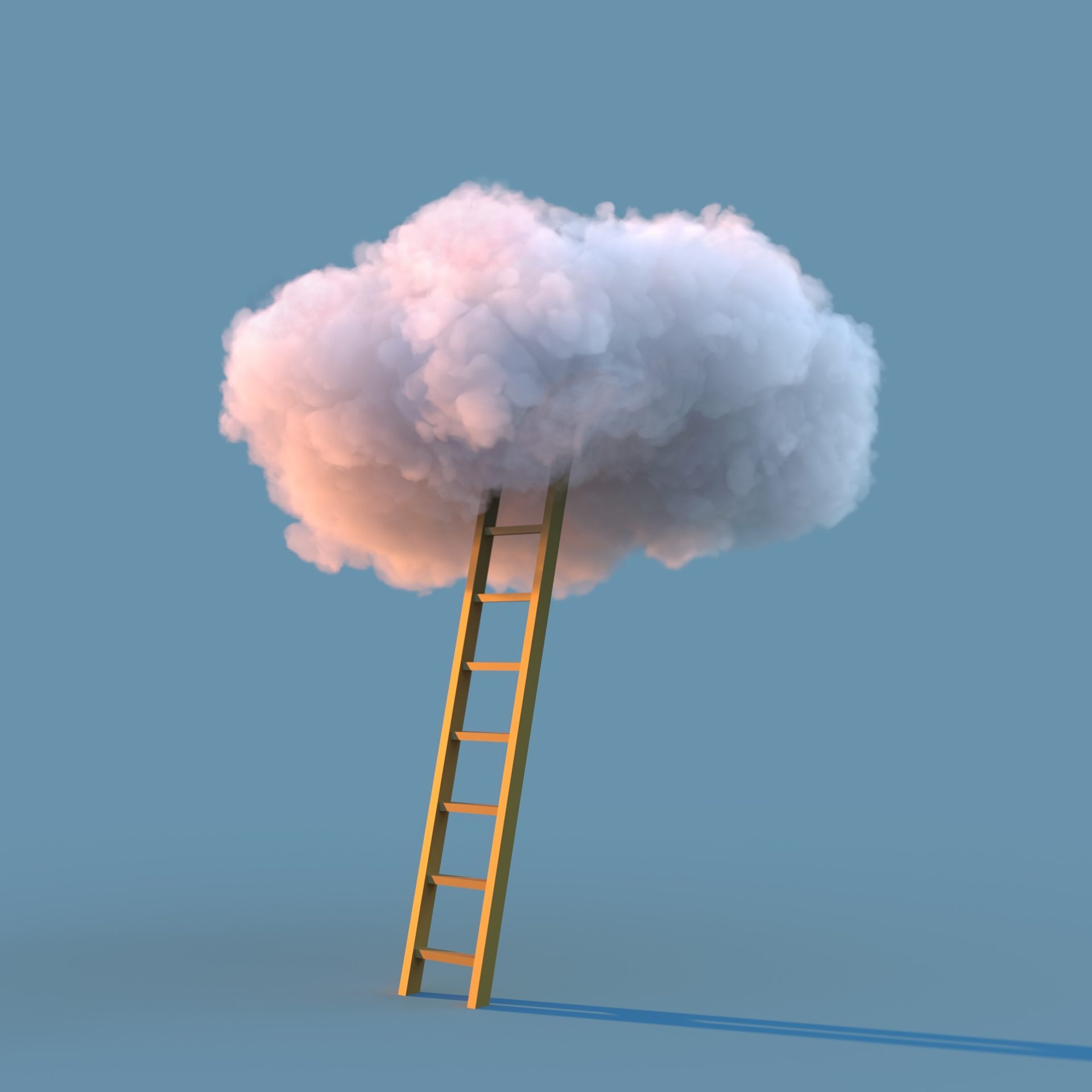 Ladder,To,The,Cloud,,3d,Illustration