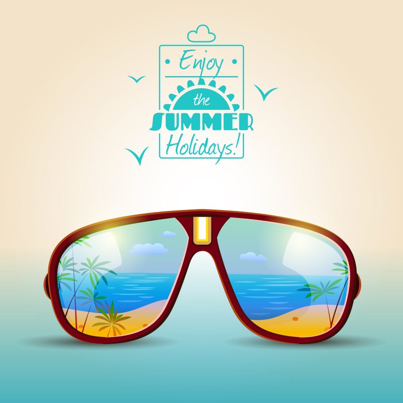 Solbriller og ferie i vente. Sol, sommer og strand er godt rammer for lykke men finder vi den?