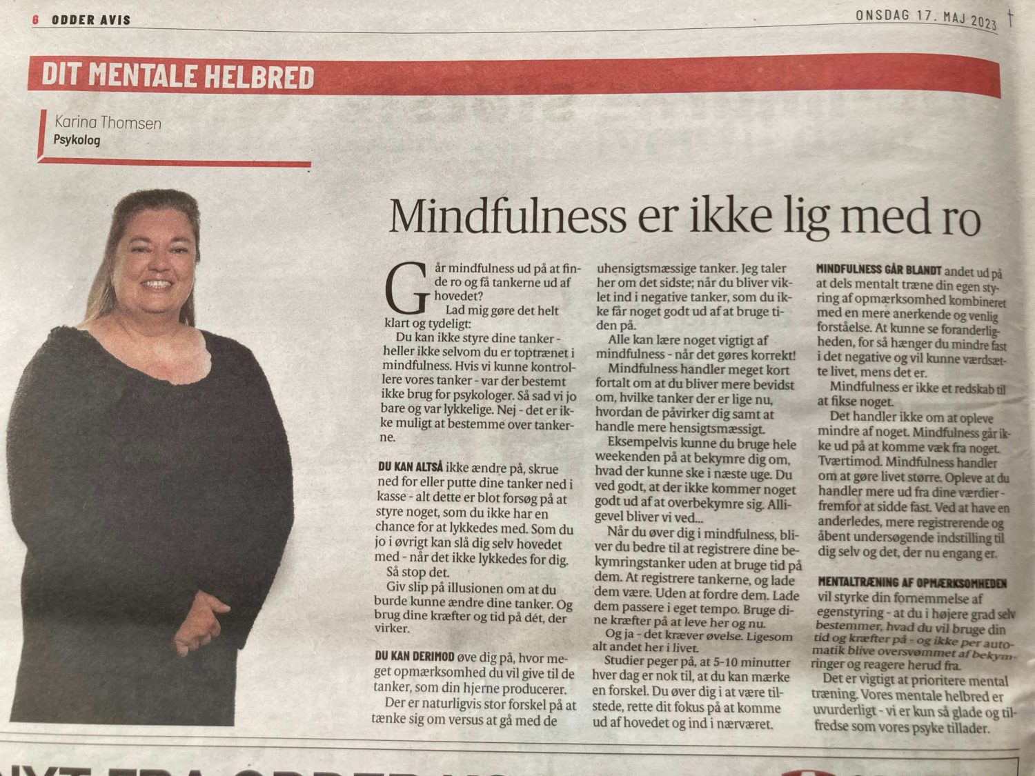 Dit mentale helbred (5): Mindfulness er ikke = ro