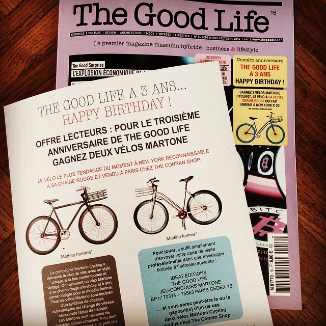 Win 2 Martone Cycling Co bicycles with TheGoodLife magazine @martonecyclingca @lorenzomartone @dwt2 #bicycles #win