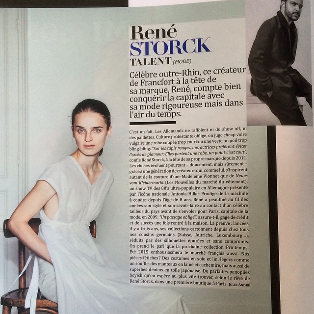 RENE ' by Rene' Storck featured in the new MIXTE magazine spring 2015 issue Merci Julie Andre' and Natalie Fraser @mixtemagazine #rene #renestorck #press #mixte #designer