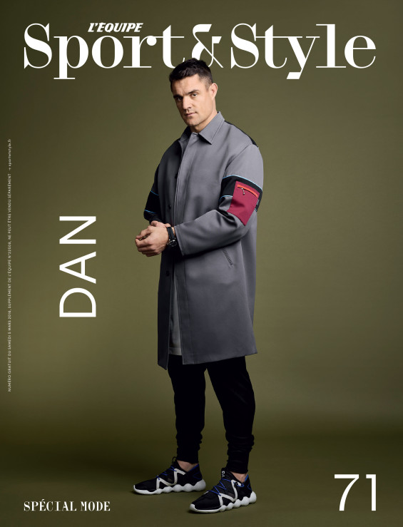 Dan Carter wearing Isabel Benenato pants on the cover of SPORT