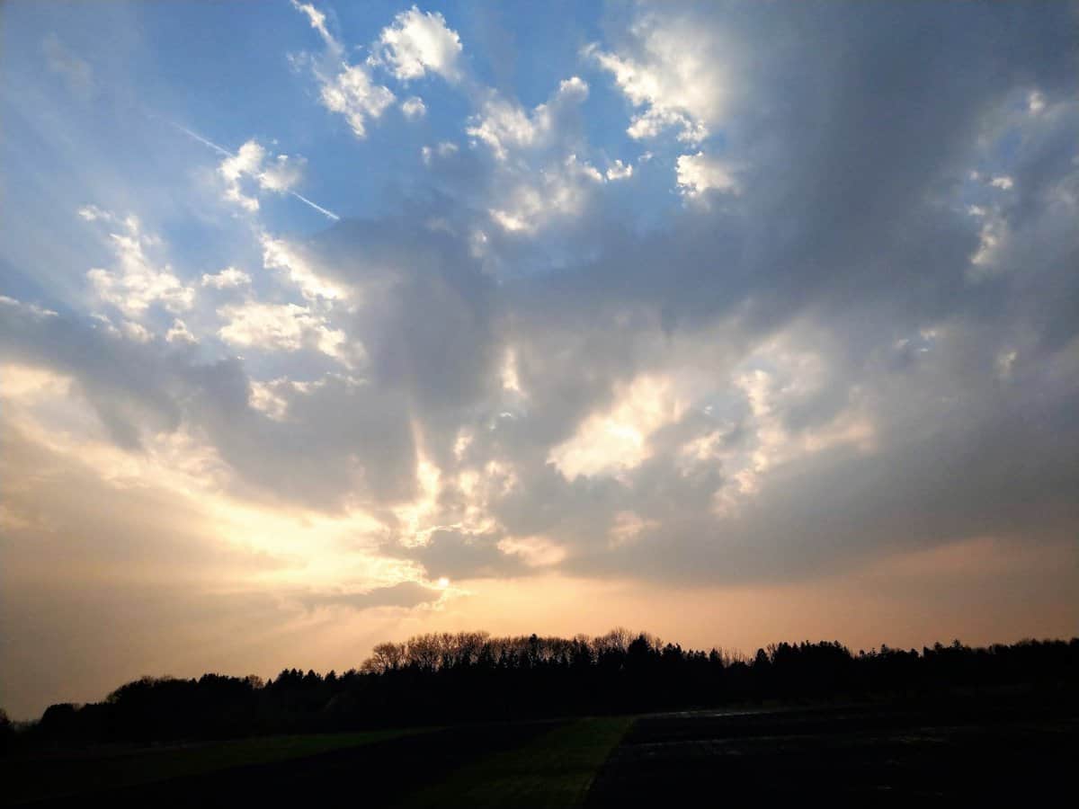 Sonnenuntergang am 24.3.19, Familienalltag, Familienleben, Puddingklecks, Großfamilie