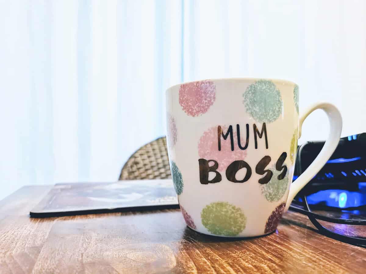 Puddingklecks Tasse Mum Boss Titel Homeoffice mit Kindern