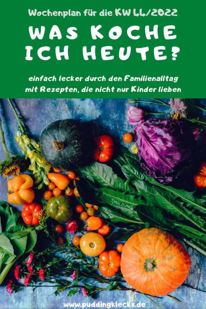 Hol dir leckere Inspirationen in meinem Wochenplan KW 44/2022 - hier findest du einfache Kochrezepte für jeden Tag für die ganze Familie.#rezepte #rezeptidee #wochenplan #speiseplan #familientisch #essen