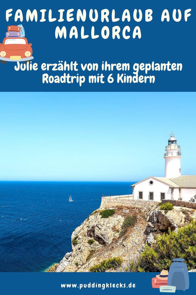 Julie plant, mit ihrer Familie mit dem Auto von Bayern über Südfrankreich nach Spanien zu fahren und von dort aus mit der Fähre nach Mallorca überzusetzen. Wie sie diesen Familienurlaub auf Mallorca plant und was noch zu bedenken ist, kannst du im Elternblog Puddingklecks.de nachlesen. 
#mallorca #familienurlaub #reisenmitkindern #urlaubmitkindern #mallorcaurlaub #roadtrip