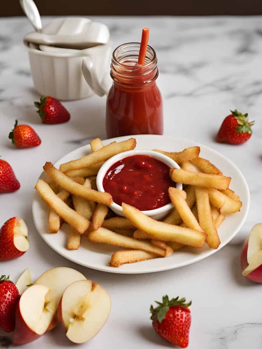 Snackideen für Babys: Apfelpommes mit Erdbeerketchup - so einfach!