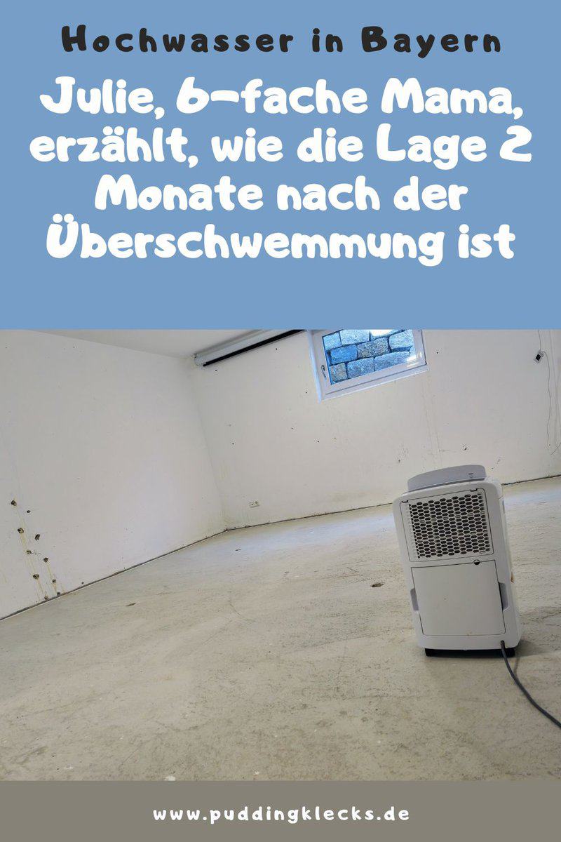 Julies 8-köpfige Familie ist vom Hochwasser in Bayern betroffen. Die Überschwemmung hat sie einiges gekostet und sie lässt dich daran teilhaben, welche Schäden entstanden sind und was sich nach 2 Monaten getan hat.