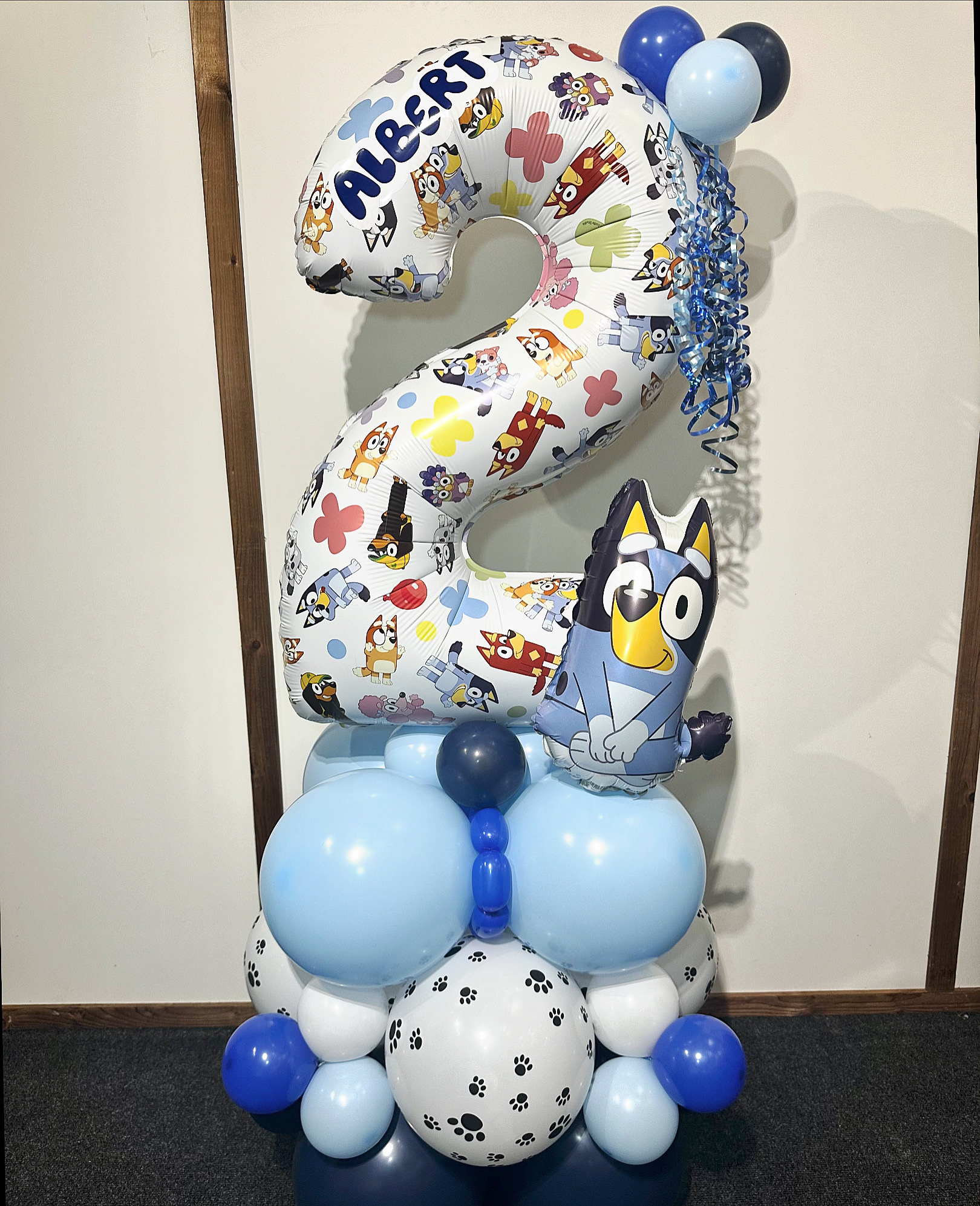 Single Balloon Stack Bluey Theme